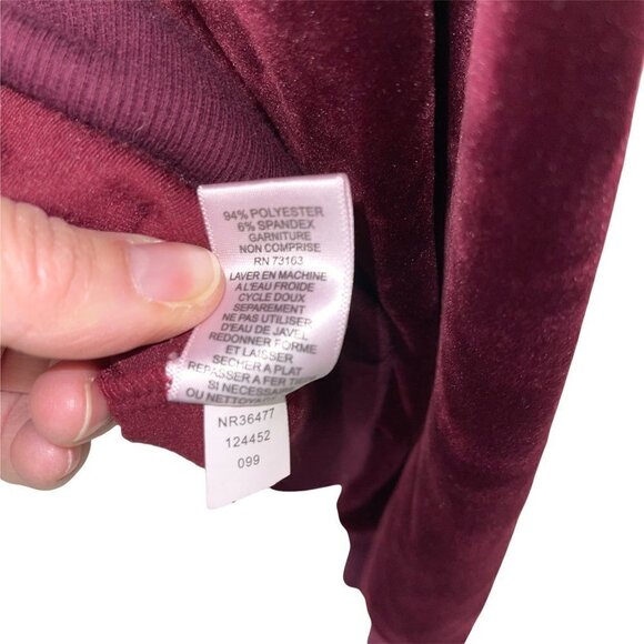 Luxurious Velour Sweatshirt Womens Plush Polyester Spandex Blend Pullover Purple - Picture 4 of 10